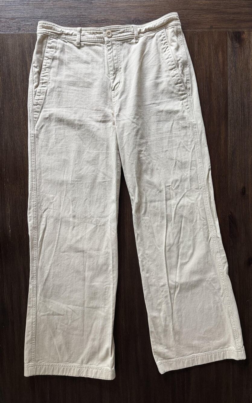 Ralph Lauren Pants Womens 6 Beige Relaxed Straight Wide Leg Twill
